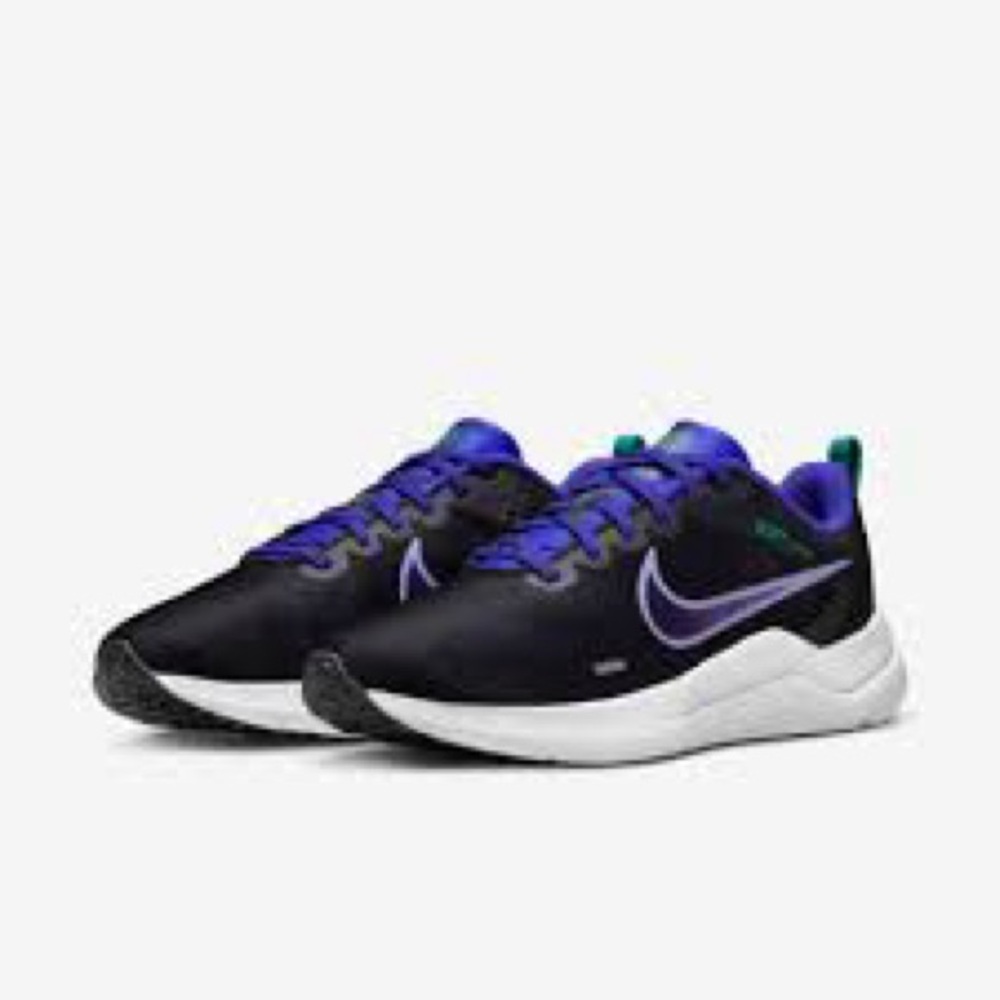 Nike Downshifter 12 Black Lapis Blue Women Running Work out Shoe DD9294-003